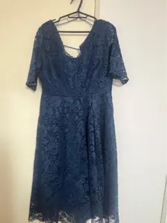 ネイビー レース Aライン ドレス