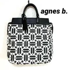agnes b.アニエスベー モノグラム柄トートンバッグ ブラック