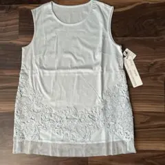[新品未使用] スタイル・ラヴィ　接触冷感　レースタンクトップ　サックス　９号