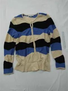 ？クリスチャンディオール プリュタポルテ ボーダーニットカーディガン M