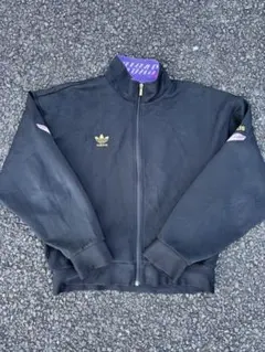 90s デサント製 adidas トラックジャケット 短丈 トレフォイル刺繍