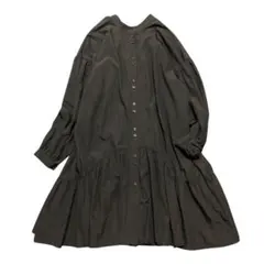 dou dou シャツワンピース　グレーブラック　ティアード￼★★