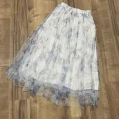 【GRL】グレイル花柄チュールフレアスカートサイズM[tt004]