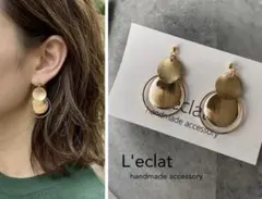 【1】L'eclat accessory✳︎ゴールドプレート&フープ イヤリング