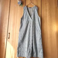 【MUMU＆CO】ノースリーブ ワンピース ロングスカート チェック LL