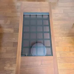 【美品】ブラウン ガラステーブル