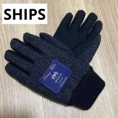 SHIPS MOONニットグローブ ブラック　メンズ　手袋
