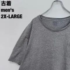 古着 POLO RALPH LAUREN Tシャツ 胸ポケット グレー 2XB