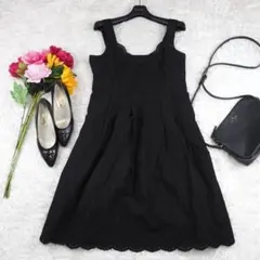 Y9507*クードシャンス☆Aライン☆ノースリーブ☆ドレス☆ワンピース☆黒☆38