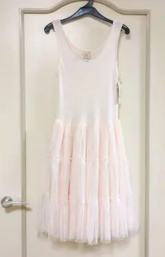 新品　ジェラートピケ　ワンピース 　ピンク　チュールスカート