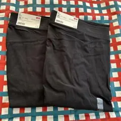 新品／ユニクロ 3XLサイズ ウルトラストレッチ リブレギンスパンツ 黒２枚