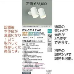 激安ラスト1台　DSL-5714FWG 　光色切替スポットライト　大光電機