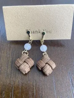 新品　本物　国産山葡萄イヤリング（山形県産蔓使用）