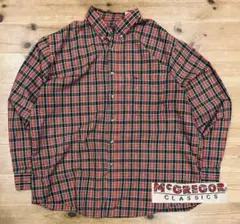 シャツ 古着 80s McGregor マクレガー XL チェック 極美品 赤