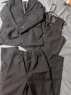 160cmブラック スーツセット ジャケット パンツ ベスト