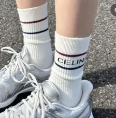 CELINE ソックス ストライプ コットン - メルカリ