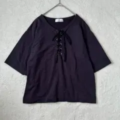 グリーンレーベルリラクシング◆レースアップトップス/編み上げ きれいめ ゆったり