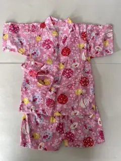 子供　甚平　90センチ　ピンク　ヨーヨー柄　女の子