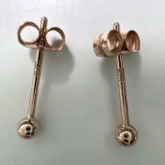 ピンクゴールド 丸玉ピアス 2mm K18PG 刻印有