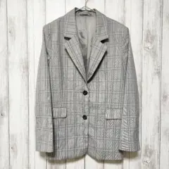 GU　(M)　オーバーサイズ テーラードジャケット　チェック　レディース