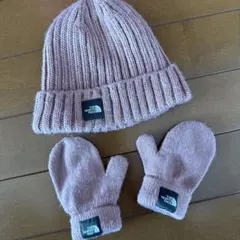 THE NORTH FACE ピンク ニット帽 ミトン セット