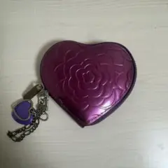 ハート型パープルコインケース