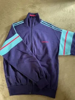 adidas ジップアップジャケット ネイビー/ターコイズ