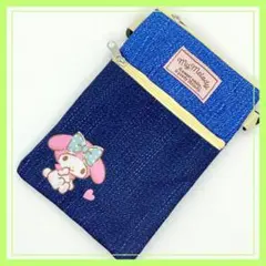 サンリオ　モバイルポシェット　スマホショルダー　デニム風　マイメロディ　可愛い
