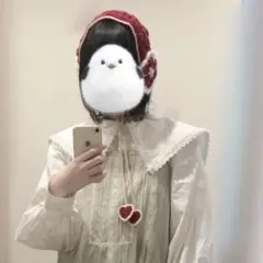 お花のイヤーマフ　パール　ハート　ハンドメイド