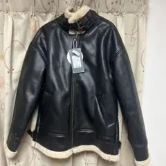 新品未使用‼️ブラックレザー ボア ジャケット