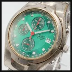 【新品電池】CITIZEN シチズン★OXY クロノグラフ メンズ 腕時計 緑