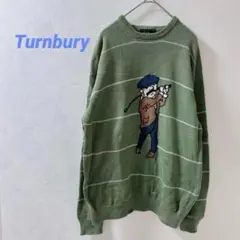 Turnbury ターンベリー　グリーン　長袖　ニット　ゴルフ　M ヴィンテージ