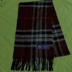 新品　英国MOONメリノラムウールマフラー　チェック柄メンズレディース