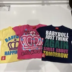 BABYDOLL Tシャツ 3枚セット 半袖シャツ 80