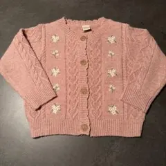 バースデイ teteatete 花刺繍カーディガン 95 新品未使用 ピンク