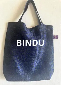 【新品タグ付】BINDU ネイビー レース×ブルーレオパード　サブバッグ