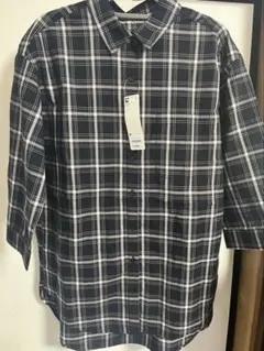 新品タグ付き　GU チェックロングシャツ　七分丈　M