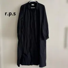 美品　r.p.s 襟付き　シャツワンピース　ロング　羽織り　前開き　グレー　長袖
