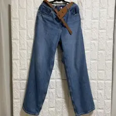 〖美品〗UNIQLO ワイドデニム 30 ブルー メンズ