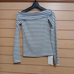 新品未使用☆Skinny Lip ボーダー オフショルダー Tシャツ Mのサムネイル
