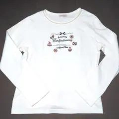 160★メゾピアノ★パール付き！スイーツ刺繍Ｔシャツ★