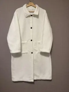 【未使用】ホワイト ロングコート L 軽量