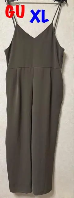 GU XL オリーブグリーン サロペット　カーキ　大きいサイズ