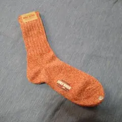 DAILY SOXER オレンジ リブ編みソックス25-27センチ