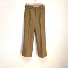 COEN コーエン　クリースプレスドセミフレアパンツ スラックス　M　ベージュ