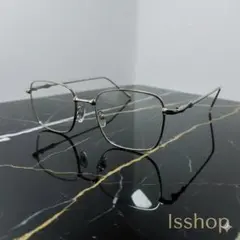 ☆トレンド☆ 多角形 メタルフレーム メガネ シルバー 伊達メガネ 韓国 幾何学