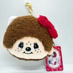【新品未使用】伸びるリール付き　モンチッチ×ハローキティ フェイスパスケース