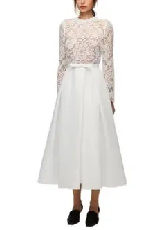 セルフポートレイト　白ワンピース、ドレス　UK8 セルフポートレイト ワンピース オフショルダー UK8 結婚式