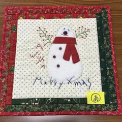 ♦️あ♦️♪ゆきだるま　クリスマス パッチワーク　ミニタペストリー　 ハンドメイド