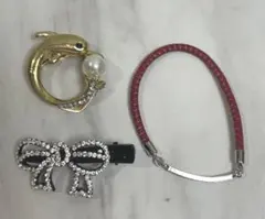おまとめ★コスチュームジュエリー　3個セット　ラインストーンアクセサリー